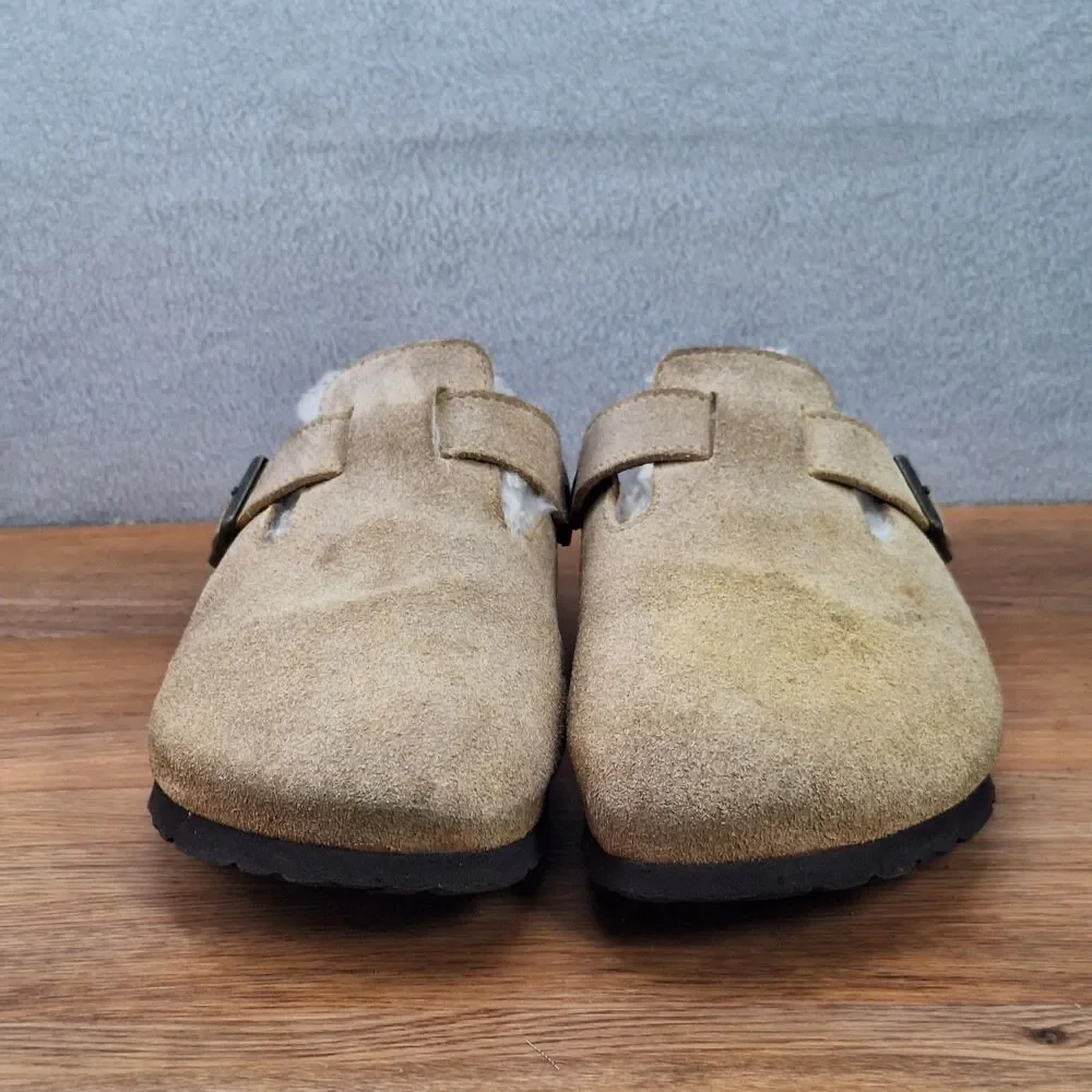 Birkenstock Boston Women's 8 EU 39 Narrow Shearling Clogs Taupe Suede